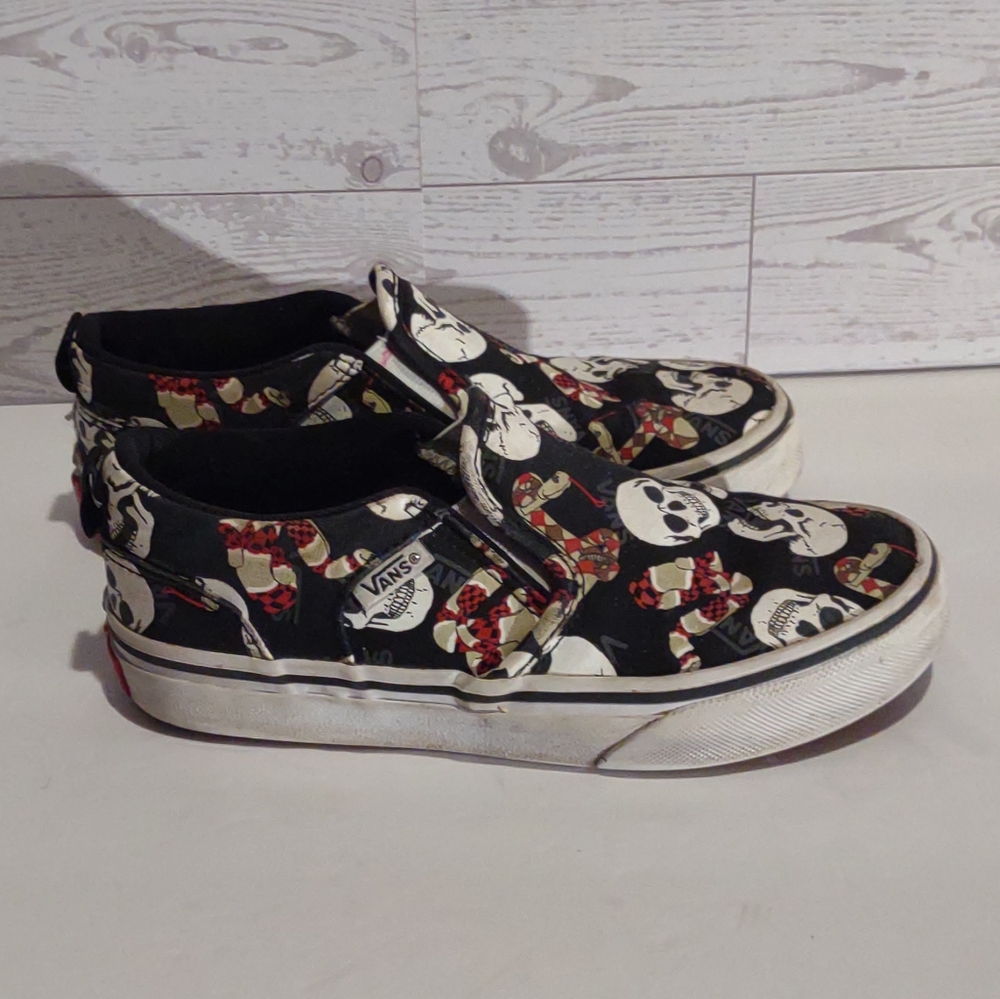 Vans Kid's Asher graphic print slip-on Shoes Size 1